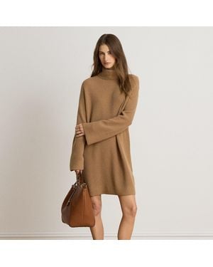 Ralph Lauren Wool-Cashmere Roll Neck Dress - Brown