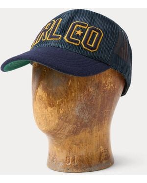 RRL Mesh-Truckerkappe Mit Schirm Aus Filz - Blau