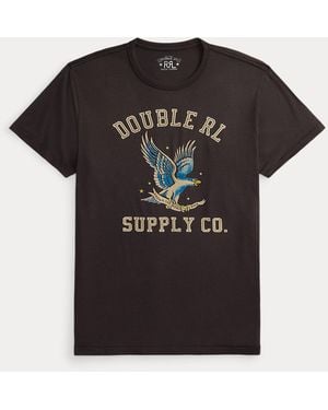 RRL Garment-Dyed Jersey Graphic T-Shirt - Black