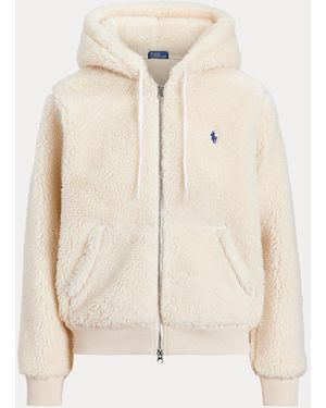 Polo Ralph Lauren Sweat À Capuche Entièrement Zippé Sherpa - Neutre