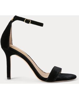 Ralph Lauren Allie Velvet Sandal - Black