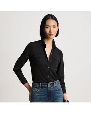 Ralph Lauren Stretch Jersey Overhemd - Zwart