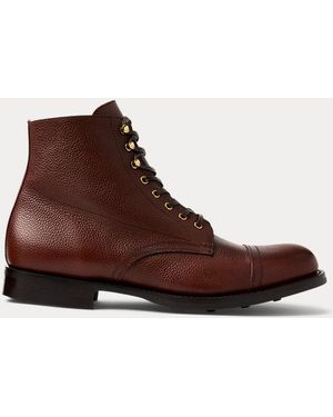 Ralph Lauren Ralph Lauren Hand-Burnished Pebbled Leather Boot - Brown