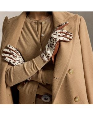 Ralph Lauren Haircalf-Leather Gloves - Brown