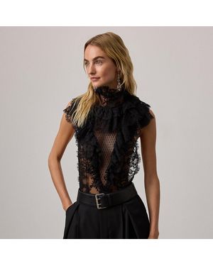 Ralph Lauren Gemma Floral Cotton Lace Bodysuit - Black