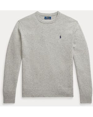 Grey ralph lauren crew neck jumper on sale