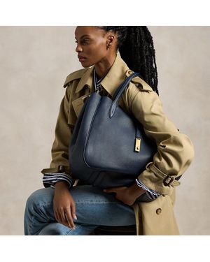 Polo Ralph Lauren Polo Id Leather Large Tote - Grey
