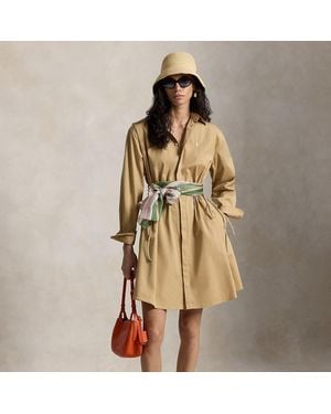 Polo Ralph Lauren Cotton Drawcord Shirtdress - Natural