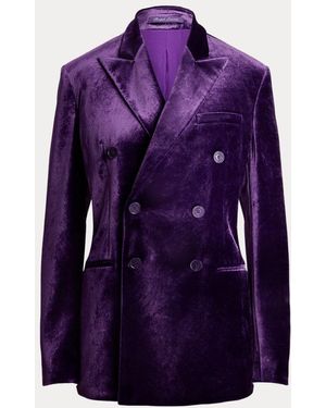 Ralph Lauren Jacke Ansley Aus Stretchsamt - Lila