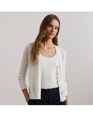 Ralph Lauren Cardigan in cotone e modal - Bianco
