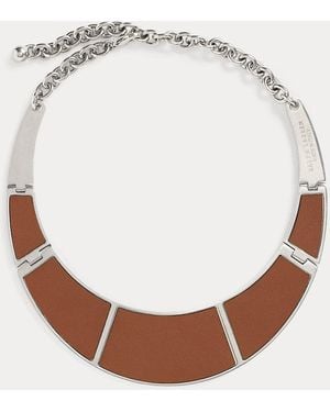 Ralph Lauren Schild-Halskette Mit Holzintarsie - Braun
