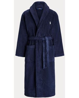 Polo Ralph Lauren Bademantel aus Baumwollfrottee - Blau