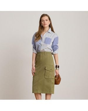 Ralph Lauren Stretch Chino Cargo Pencil Skirt - Green