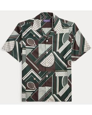 Ralph Lauren Tennis-Print Camp Shirt - Green