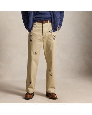 Polo Ralph Lauren Big-Fit Chinohose Mit Stickerei - Blau