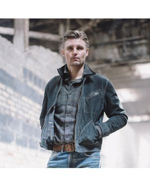 RRL Jacke Aus Indigoblauem Rauwildleder - Grau