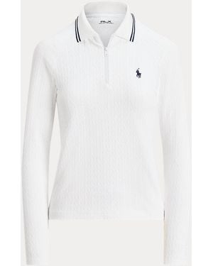 Ralph Lauren Langärmliges Poloshirt Mit Zopfmuster - Weiß
