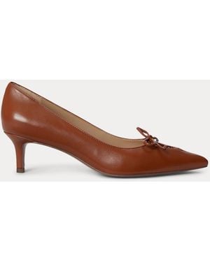 Ralph Lauren Adrienne Lace-Up Nappa Leather Pump - Brown