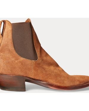 RRL Plainview Suede Chelsea Boot - Brown