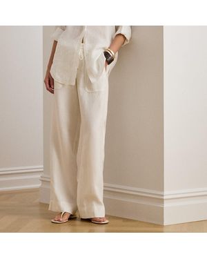 Ralph Lauren Linen Wide-Leg Pant - Natural