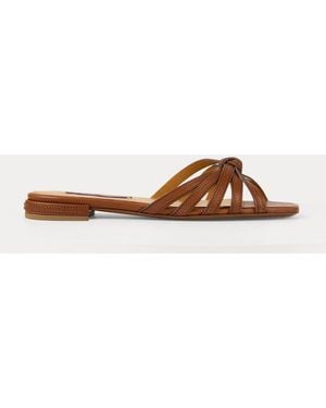 Ralph Lauren Ralph Lauren Kieran Burnished Calfskin Sandal - Brown