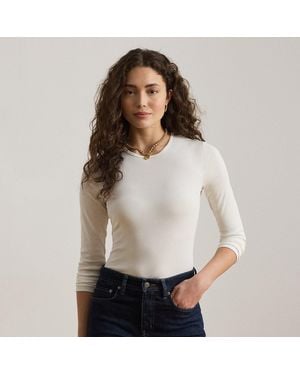 Ralph Lauren Stretch Cotton Long-Sleeve Tee - White