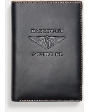 RRL Leather Passport Holder - Grey