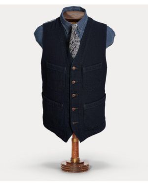 RRL Ralph Lauren - Chaleco en espiga índigo - Azul