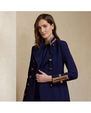Ralph Lauren Double-Breasted Wool Crepe Jacket - Blue