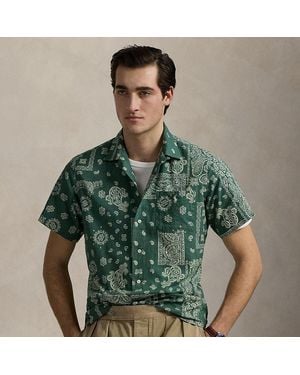 Ralph Lauren Classic Fit Bandanna-Print Camp Shirt - Green