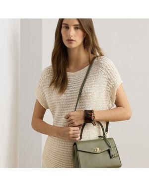 Ralph Lauren Nappa Leather Small Farrah Soft Satchel - Natural