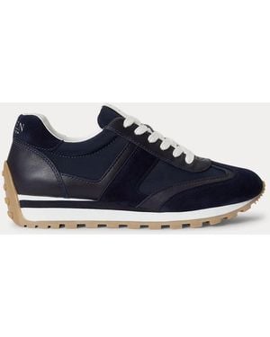 Ralph Lauren Dani Color-Blocked Leather Sneaker - Blue