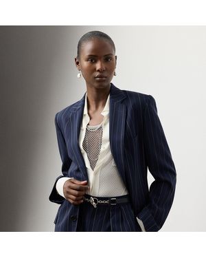 Ralph Lauren Marcy Striped Wool Jacket - Blue