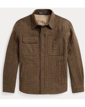 Polo Ralph Lauren Surchemise Écossaise En Sergé De Laine - Marron