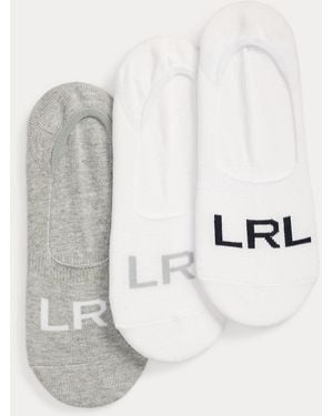 Ralph Lauren Logo Cotton-Blend Liner Sock 3-Pack - White