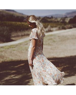 RRL Vestido De Chifón De Seda Arrugado - Naranja