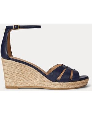 Ralph Lauren Nellie Nappa Leather Espadrille - Blue