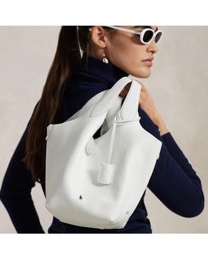Polo Ralph Lauren Polo Play Leather Tote - White