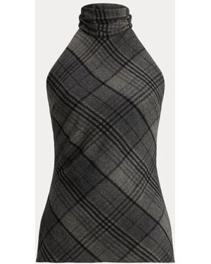 Ralph Lauren Chilton Plaid Wool Top - Black