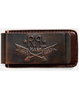 RRL Hand-Tooled Leather Money Clip - Black
