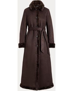 Ralph Lauren Cappotto maxi in shearling ecologico - Marrone