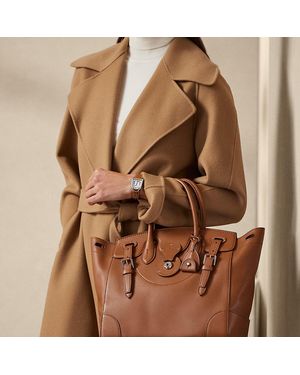 Ralph Lauren Sac Soft Ricky 33 En Vachette - Marron