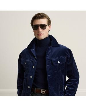 Ralph Lauren Velvet Trucker Jacket - Blue