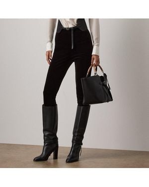 Ralph Lauren Ryann Stretch Velvet Legging - Black