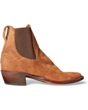 RRL Plainview Suede Chelsea Boot - Brown