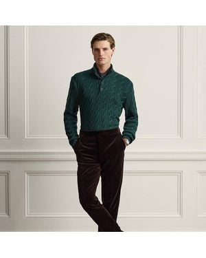 Ralph Lauren Gregory Hand-Tailored Velvet Trouser - Green