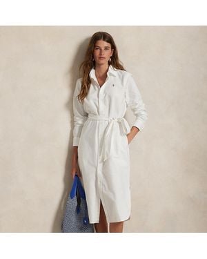 Polo Ralph Lauren Belted Cotton Oxford Shirtdress - White