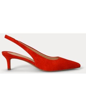 Ralph Lauren Décolleté slingback Lolah II in camoscio - Rosso