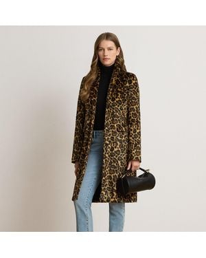 Ralph Lauren Leopard-Print Faux-Haircalf Coat - Green