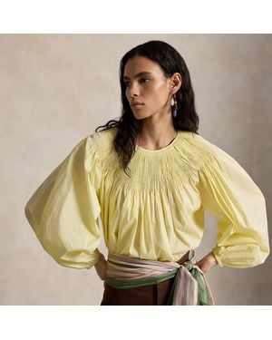 Polo Ralph Lauren Pintucked Cotton Shirt - Yellow